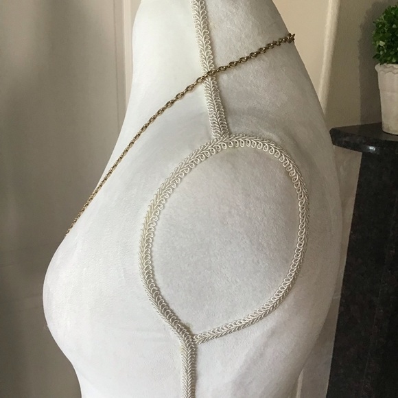 J.Crew Tassel Necklace Gold Tone Chain Black White Seed Bead Fringe Boho Chic - Picture 10 of 14